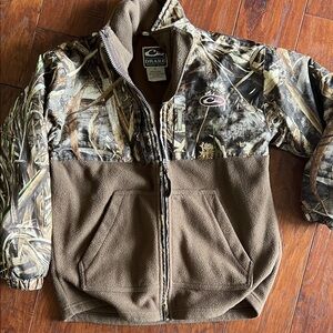 Drake Kids Camouflage and Brown Puffer Jacket - SIZE 10